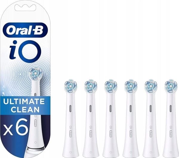 Oral-B iO Series Ultimate Clean Tannbørstehoder - Hvit - 6-pakning