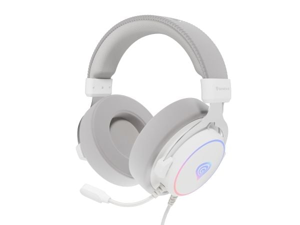 GENESIS Neon 764, Koblet med ledninger (ikke trådløs), Spilling, 20 - 20000 Hz, 425 g, Hodesett, Hvit