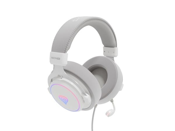 GENESIS Neon 764, Koblet med ledninger (ikke trådløs), Spilling, 20 - 20000 Hz, 425 g, Hodesett, Hvit
