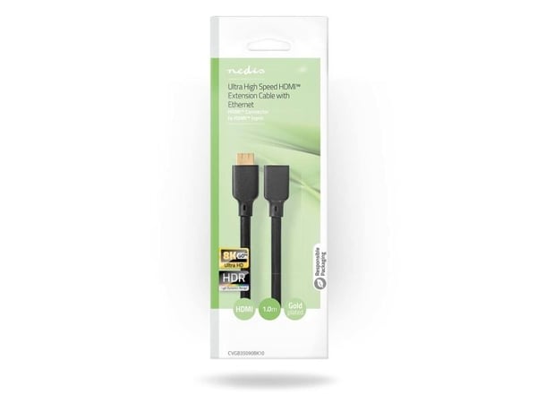 Nedis CVGB35090BK10, 1 m, HDMI Type A (Standard), HDMI Type A (Standard), 3D, 48 Gbit/sek, musta