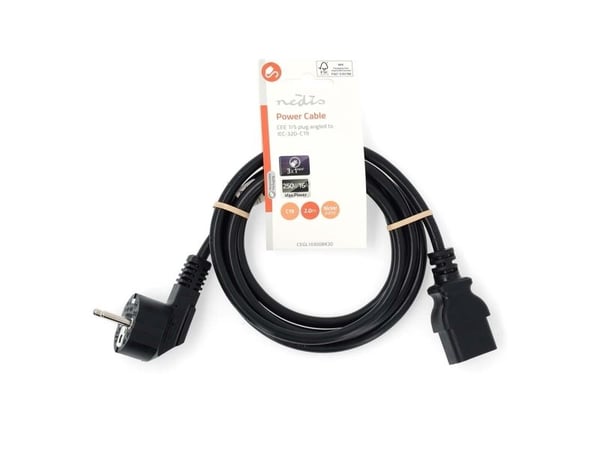 Nedis CEGL10300BK20 strömkabel svart 2 m, IEC C19 strömkontakt typ C