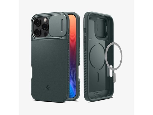 Spigen Optik Armor (MagFit), Etui, Apple, iPhone 16 Pro, 16 cm (6.3"), Grønn