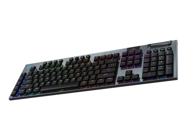 Logitech G G915 X - Tastatur - gaming, LIGHTSPEED - full size - bakgrunnsbelyst - trådløs - Bluetooth, 2.4 GHz, USB-C - svart