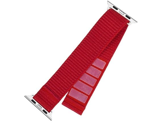 FIXED - Klokkestropp for smart armbåndsur - nylon - 160-210 mm - rød - for Apple Watch (38 mm, 40 mm, 41 mm)