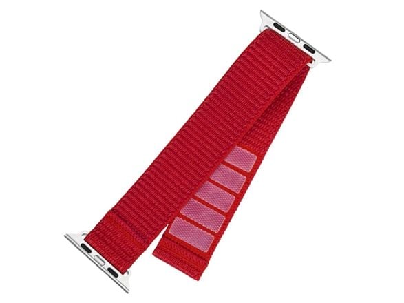FIXED - Klokkestropp for smart armbåndsur - nylon - 160-210 mm - rød - for Apple Watch (42 mm, 44 mm, 45 mm, 46 mm)