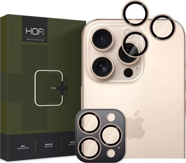 Hofi CAMRING PRO+ beskyttelsesdeksel for iPhone 16 Pro / 16 Pro Max Desert Titanium