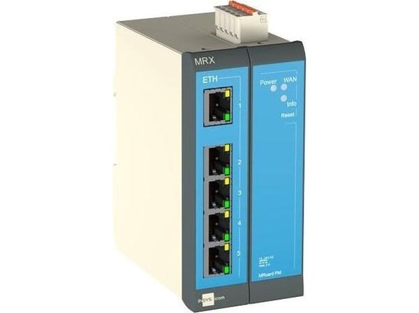 INSYS icom MRX MRX2 LAN - Ruter 5-port svitsj - DIN-skinnemonterbar