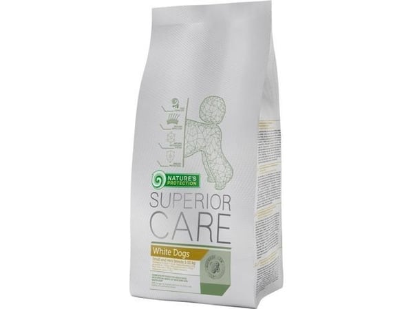 Nature's Protection Superior Care Hvite hunder lam Voksne små og miniraser 10 kg, tørrfôr for små og svært små raser av voksne hvite hunder med lam