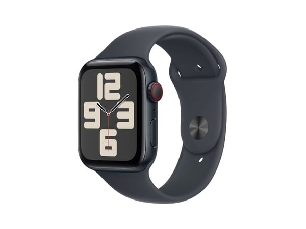 Apple Watch SE (GPS + Cellular) - 2. generasjon - 44 mm - midnattsaluminium - smartklokke med sportsbånd - fluorelastomer - midnatt - båndbredde: M...