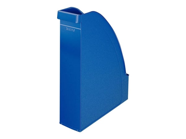 LEITZ arkivmappe Plus, DIN A4, polystyren, blå, kapasitet: 70 mm, med innfelt grep, høy front (2476-00-35)