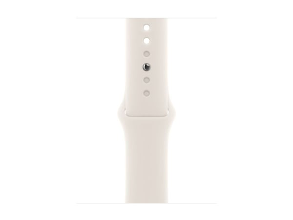 Apple Watch Series 10 (GPS + Cellular) - 42 mm - gull titan - smartklokke med sportsbånd - fluorelastomer - stjernelys - båndbredde: M/L - 64 GB - ...