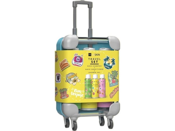 HiSkin HISKIN_SET Travel Mini sjampo 95 ml + balsam 95 ml + dusjgel 95 ml, gul
