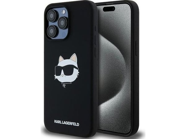 Karl Lagerfeld KLHMP15XSCHPPLK iPhone 15 Pro Max 6.7" hårt skal Silicone Choupette Head M svart