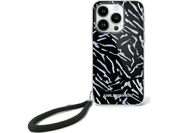 Karl Lagerfeld Zebra med snöre - iPhone 16 Plus-skal (lila)