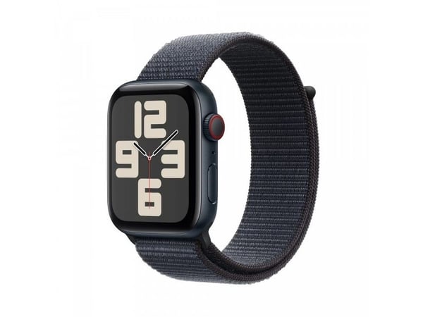 Apple Watch SE (GPS + Cellular) - 2. generasjon - 44 mm - midnattsaluminium - smartklokke med sportsbånd - fluorelastomer - midnatt - båndbredde: M...