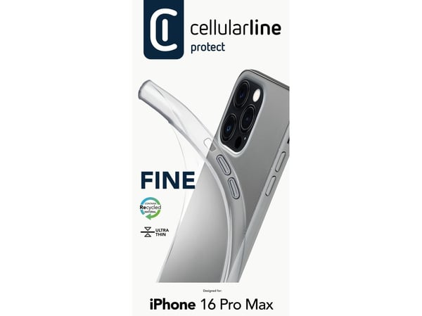 Cellularline 8018080482472, Suojus, Apple, iPhone 16 Pro Max, 17,5 cm (6.9"), Läpinäkyvä