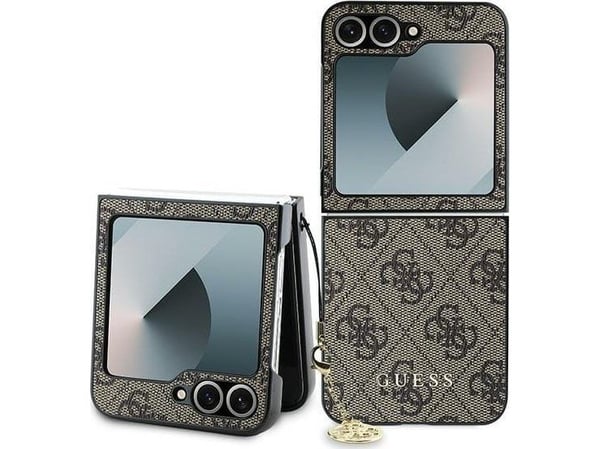 GUESS Hard Cover 4G Charms Brown, for Samsung F741 Galaxy Z Flip6 5G, GUHCZF6GF4GBR