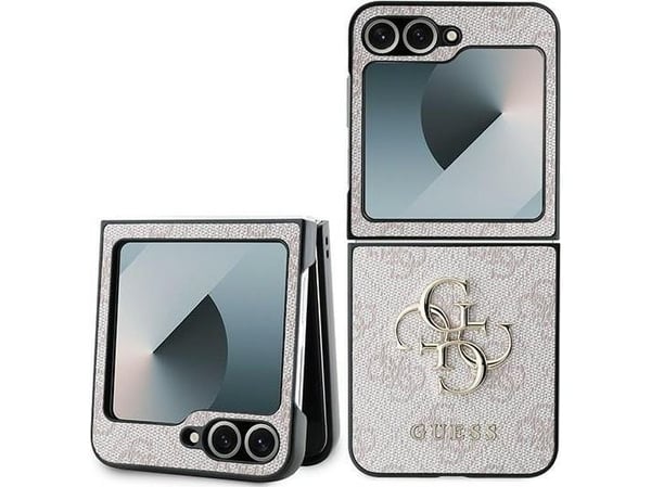 Guess PU 4G Metal Logo-skal till Samsung Galaxy Z Flip6 rosa