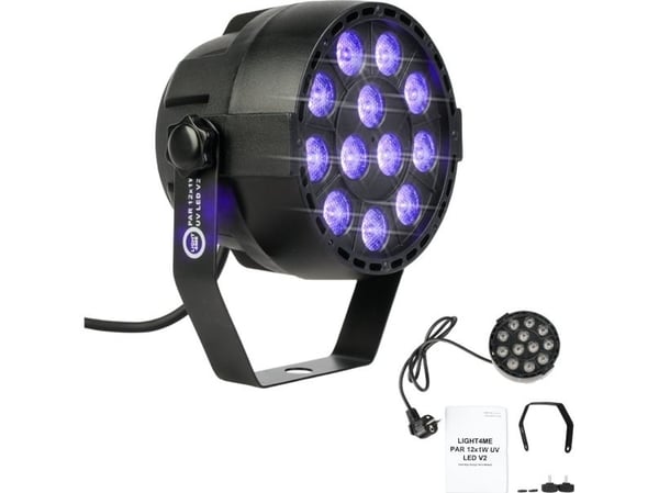 LIGHT4ME STAGE LYS PARTY ULTRAVIOLET DISCO PAR 12x1W UV LED V2