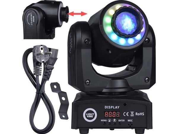 LIGHT4ME valonheitin LIGHT4ME 30 SPOT RING kannettava pieni LED liikkuva pää