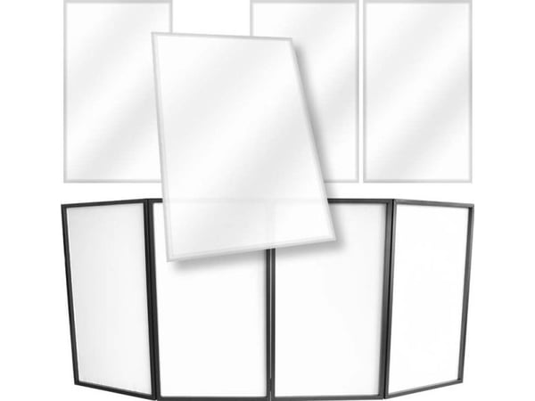 STAND4ME STAND4ME DJ paravan i lycra-materiale, hvit, komplett 4 stk
