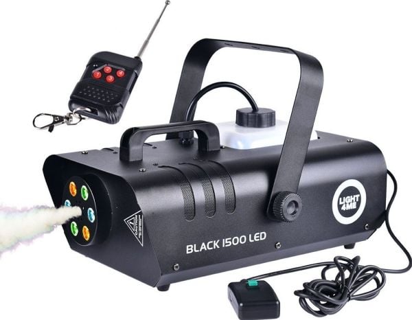 LIGHT4ME BLACK 1500 LED lyskaster med røykmaskin/tåkegenerator