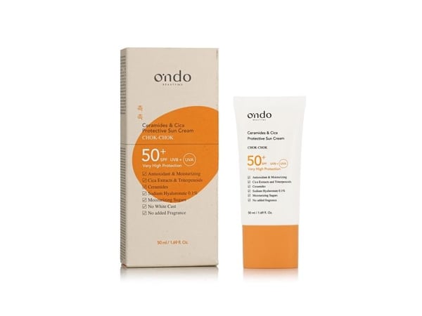 Ondo Beauty 36.5 CHOK-CHOK Ceramider & Cica beskyttende solkrem SPF 50+ 50 ml