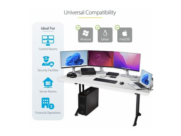 StarTech.com 4-Port KM Switch with Mouse Roaming, USB Switch for Keyboard/Mouse, 3.5mm and USB Audio, Peripheral Sharing for 4 Computers, USB 3.0 S...