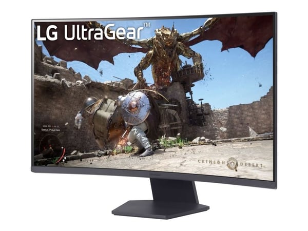 LG UltraGear 32GS60QC-B - LED-skärm - spel - böjd - 32" - 2560 x 1440 QHD @ 180 Hz - VA - 300 cd/m² - 3000:1 - HDR10 - 1 ms - 2xHDMI, DisplayPort