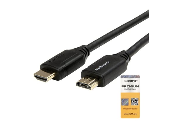 Startech 3ft (1m) Premium Certified HDMI 2.0 Cable with Ethernet, High Speed Ultra HD 4K 60Hz HDMI Cable HDR10, HDMI Cord (Male/Male Connectors), F...
