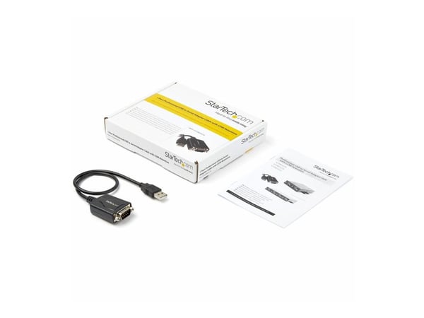 Startech USB to Serial RS232 Adapter Cable w/ COM Retention - USB Serial Adapter - Seriell adapter - USB - RS-232 - svart