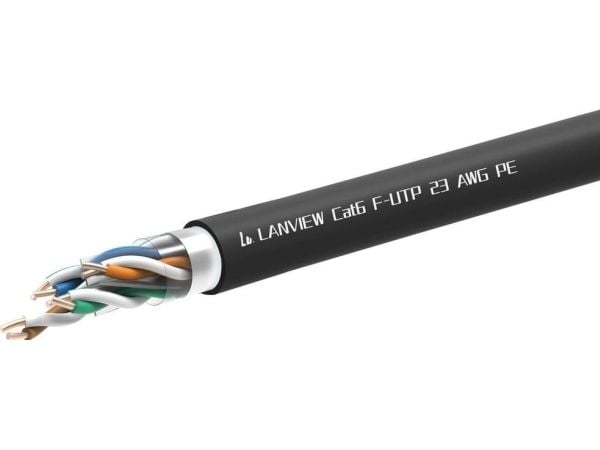 Lanview - Bulkkabel - 305 m - FTP - CAT 6 - halogenfri, utomhus - svart