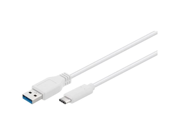 Goobay 67185, 0,5 m, USB A, USB C, USB 3.2 Gen 1 (3.1 Gen 1), 5000 Mbit/s, hvit