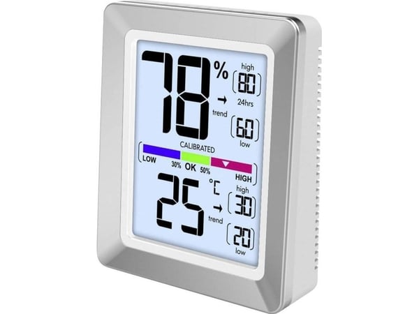 Technoline WS 9460, Sølv, Inne hygrometer, Inne Termometer, Hygrometer, Termometer, Hygrometer, Termometer, Batteri, 73 mm