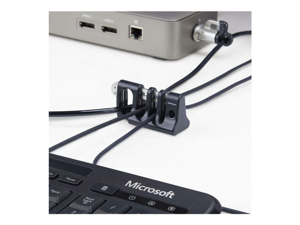 Startech Peripheral Cable Anchor Lock, Keyboard/Mouse Cable Trap - Sikkerhetskabelanker - skrivebordsmonterbar - svart - TAA-samsvar