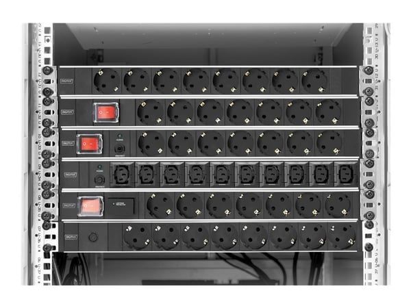 DIGITUS DN-95403 - Effektband (kan monteras i rack) - AC 250 V - ingång: ström - utgångskontakter: 7 (ström) - 19" - 2 m sladd