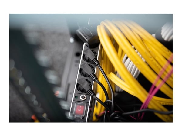 DIGITUS DN-95403 - Effektband (kan monteras i rack) - AC 250 V - ingång: ström - utgångskontakter: 7 (ström) - 19" - 2 m sladd