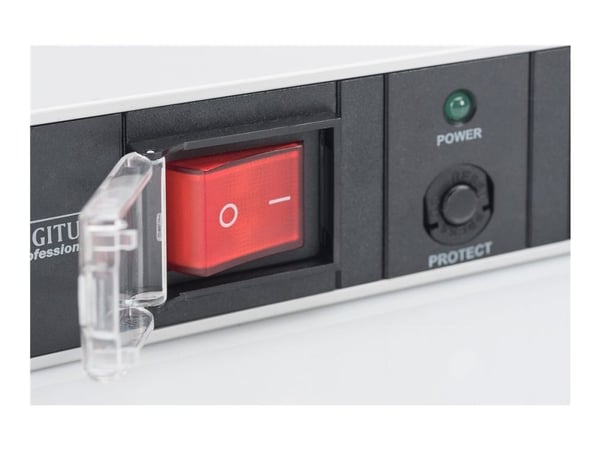 DIGITUS DN-95403 - Effektband (kan monteras i rack) - AC 250 V - ingång: ström - utgångskontakter: 7 (ström) - 19" - 2 m sladd