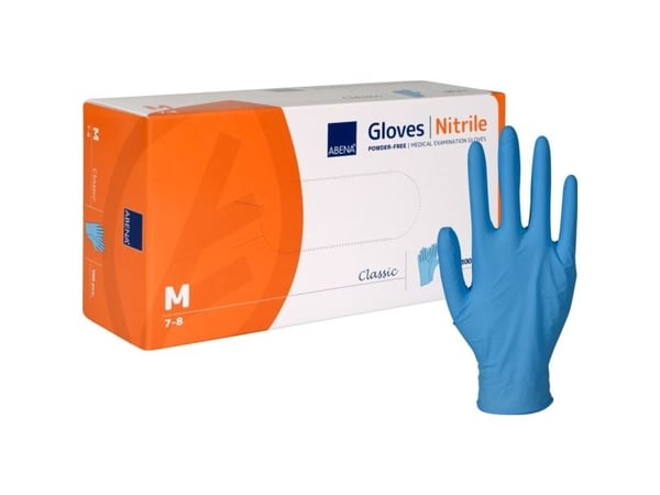 Undersøgelseshandske, ABENA Classic Protect, M, blå, nitril