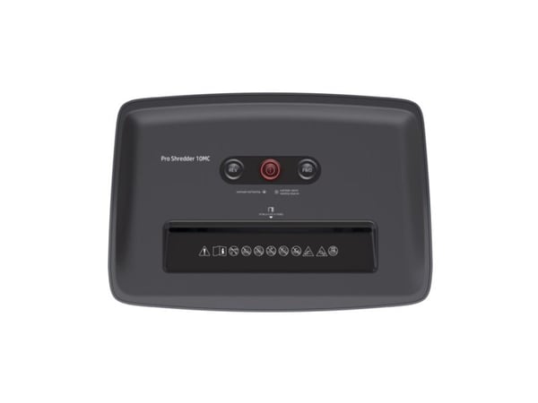 HP Pro Shredder 10MC, Mikrokutt-makulering, 22 cm, 2 mm, 20 l, 55 dB, Knapper