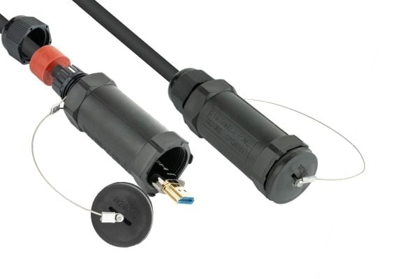 Python AOC Hybrid HDMI" 2.0b-kabel, stålarmerad, 10 m