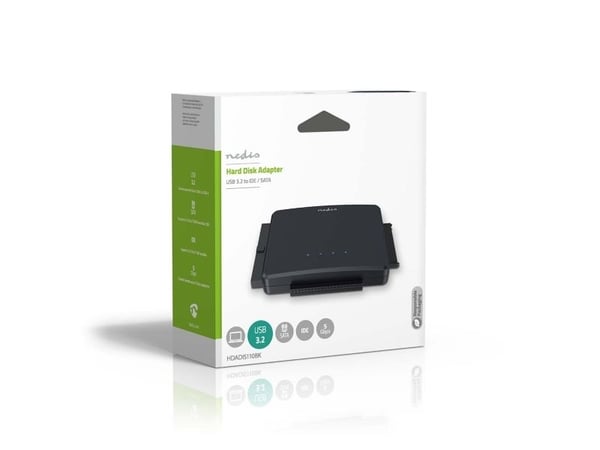 Nedis kiintolevysovitin | USB 3.2 Gen1 | 2,5 / 3,5 " IDE + SATA | verkkovirtalähde