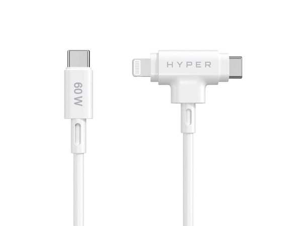 HyperJuice - Lightning-kabel - USB-C hane till Lightning, USB-C hane - 1.5 m - vit