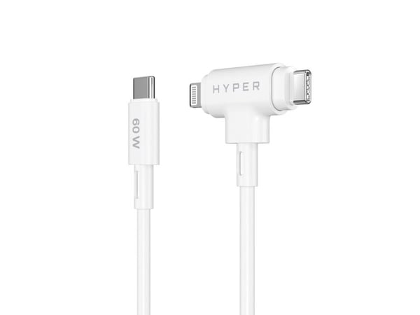 HyperJuice - Lightning-kabel - USB-C hane till Lightning, USB-C hane - 1.5 m - vit