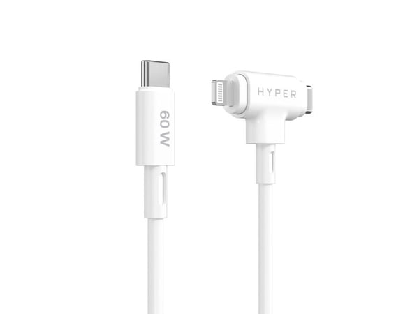 HyperJuice - Lightning-kabel - USB-C hane till Lightning, USB-C hane - 1.5 m - vit