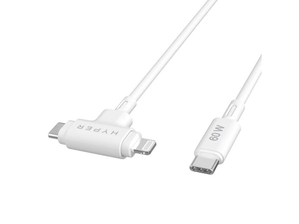 HyperJuice - Lightning-kabel - USB-C hane till Lightning, USB-C hane - 1.5 m - vit
