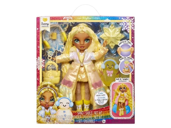 Rainbow High Winter Wonderland Doll- Sunny (Yellow), Motedukke, Jente, 4 år, Gutt/Jente, 280 mm, Flerfarget