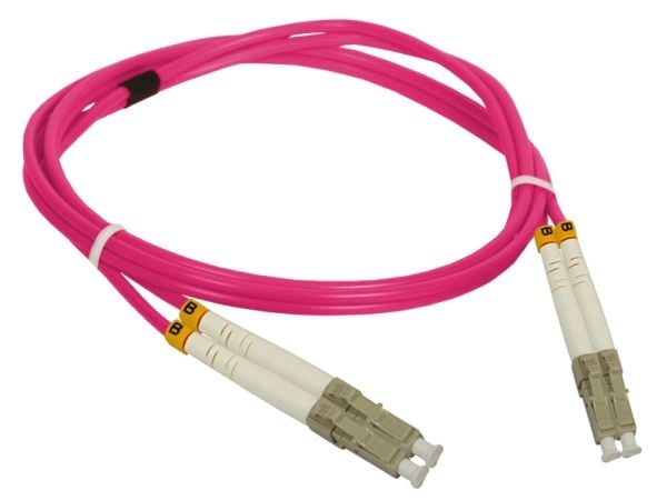 ALANTEC - Koblingskabel - LC multimodus (hann) til LC multimodus (hann) - 3 m - fiberoptisk - dupleks - 50 / 125 mikroner - OM4 - halogenfri - purpur