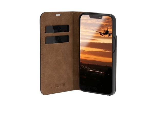 JT BERLIN BookCase Tegel, Folio, Apple, iPhone 16 Pro, 16 cm (6.3"), Svart