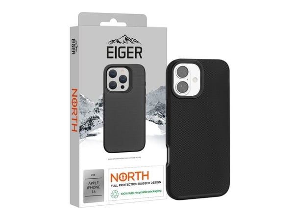 EIGER EGCA00624, Etui, Apple, iPhone 16, 15,5 cm (6.1"), Svart
